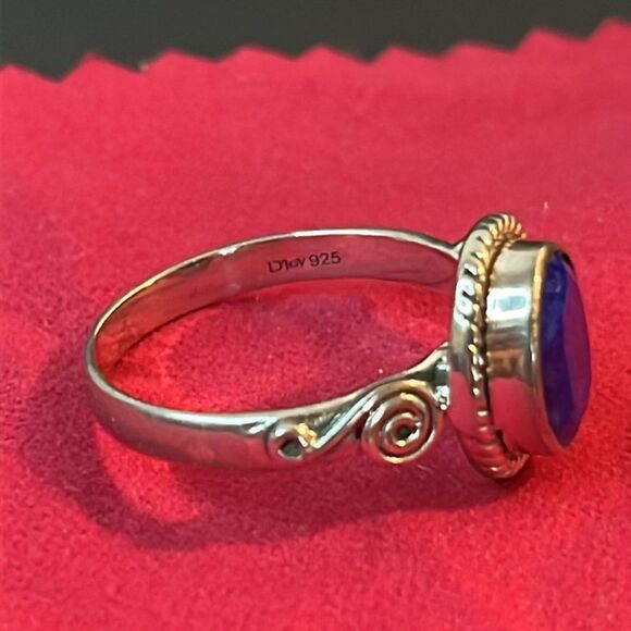 Artisan Crafted Lapis Lazuli 3.00 ctw Solitaire Ring in Sterling Silver 9 - Picture 6 of 13